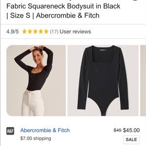NEW Abercrombie Double-Layered Seamless Fabric Squareneck Bodysuit